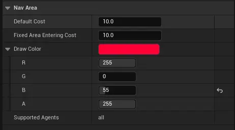 Fire Nav Area Settings
